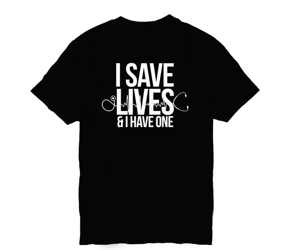 iSAVE LIVES TEE IN BLACK